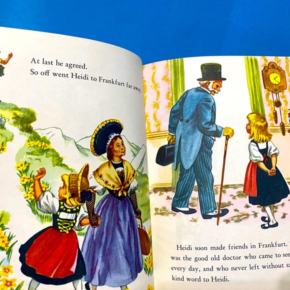 A LITTLE GOLDEN BOOK VTG 1954 HEIDI HER LIFE IN THE MOUNTAINS w/HER GRANDFATHER - Picture 10 of 15
